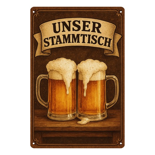 Bier stammtisch blechschild - blechschild, |