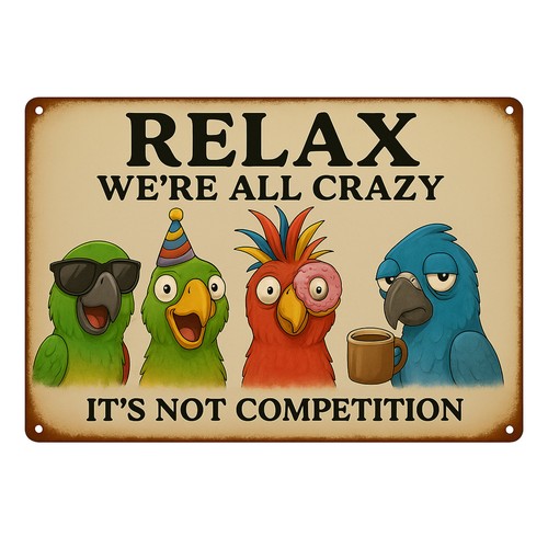Papagei relax schild - papagei,