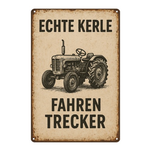 Trecker traktor blechschild - trecker, |