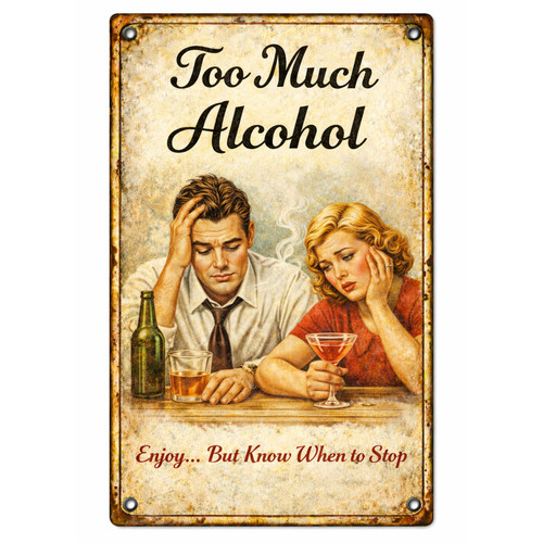 Alcohol too much retro - alcohol,