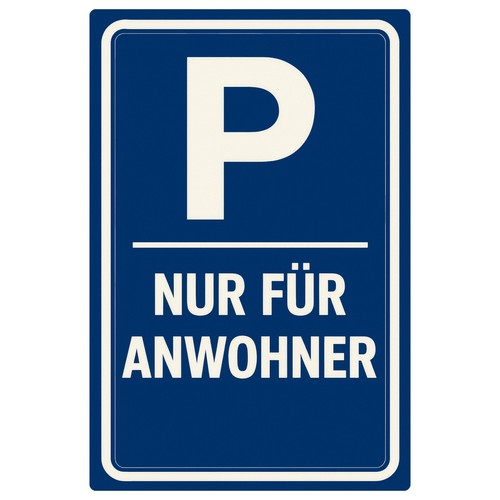 Anwohner parkplatz blechschild - anwohner,
