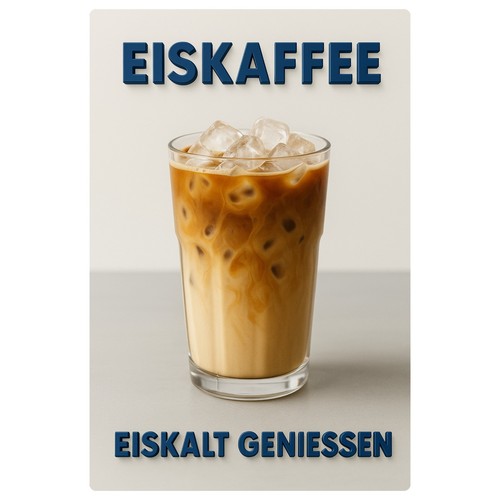 Eiskaffee blechschild - eiskaffee, |