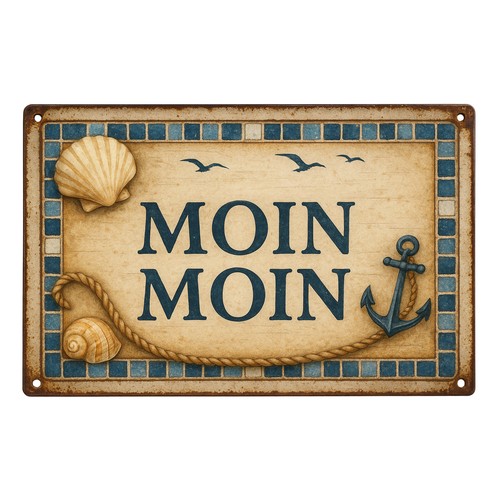 Moin gruß schild blechschild - moin,