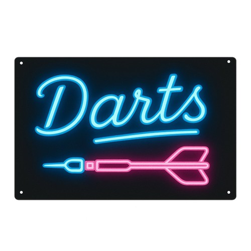 Neonschild darts blechschild - blechschild, |