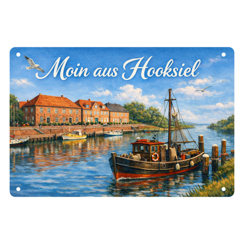 Moin aus hooksiel blechschild - moin,