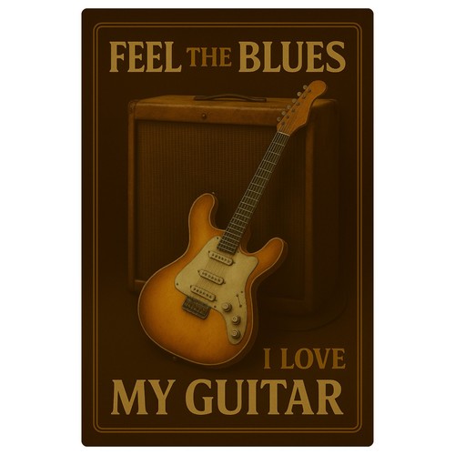 Gitarre blechschild 20x30cm - blechschild,