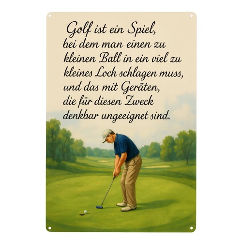 Golfspruch schild blechschild - golfspruch,