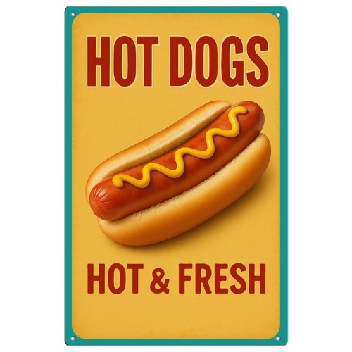 Hot dog essen blechschild - dog,