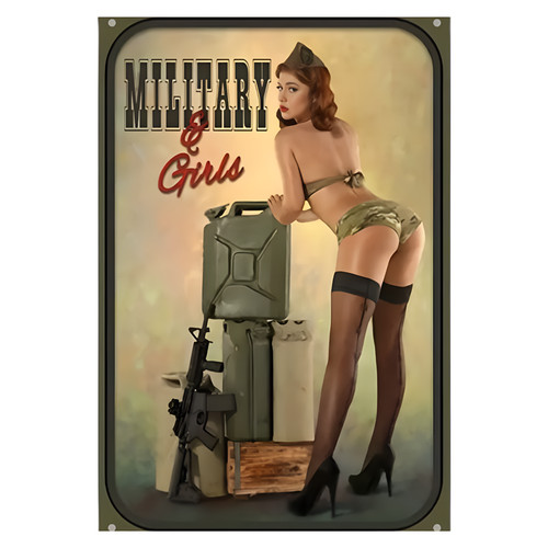 Blechschild military girls - blechschild, &