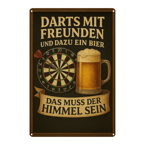 Darts freunde bier - bier, blechschild