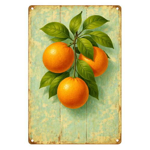 Orangen frische blechschild - orangen,