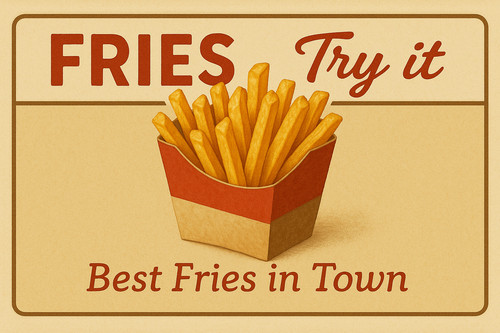Pommes frites blechschild - pommes,