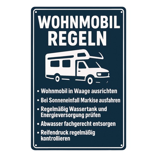 Wohnmobil regeln blechschild - regeln, |