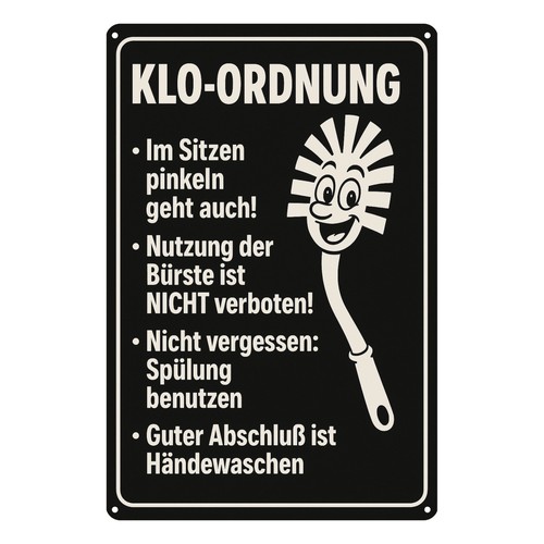 Klo ordnung spruch blechschild - klo,
