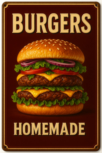 Hamburger burger blechschild - hamburger,