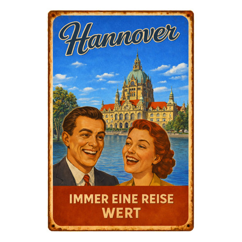 Hannover stadt blechschild - blechschild, |