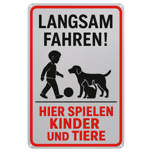 Kinder hinweisschild langsam - kinder,