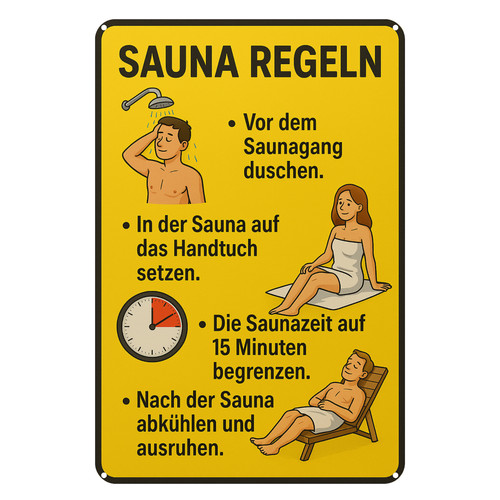 Sauna regeln blechschild - regeln,