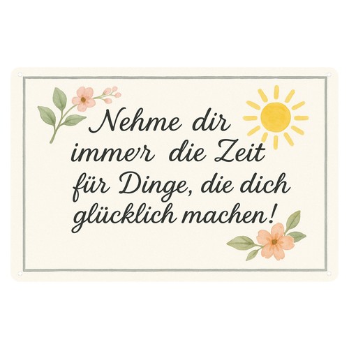 Glück spruch blechschild - glück,