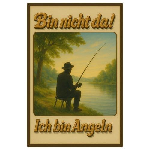 Angeln blechschild 20x30cm - blechschild, |