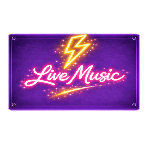 Live music neon blechschild - music,
