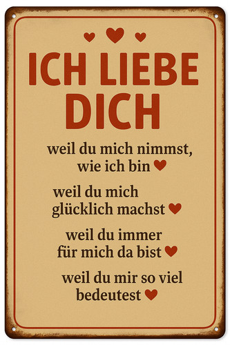 Ich liebe dich - dich, schild